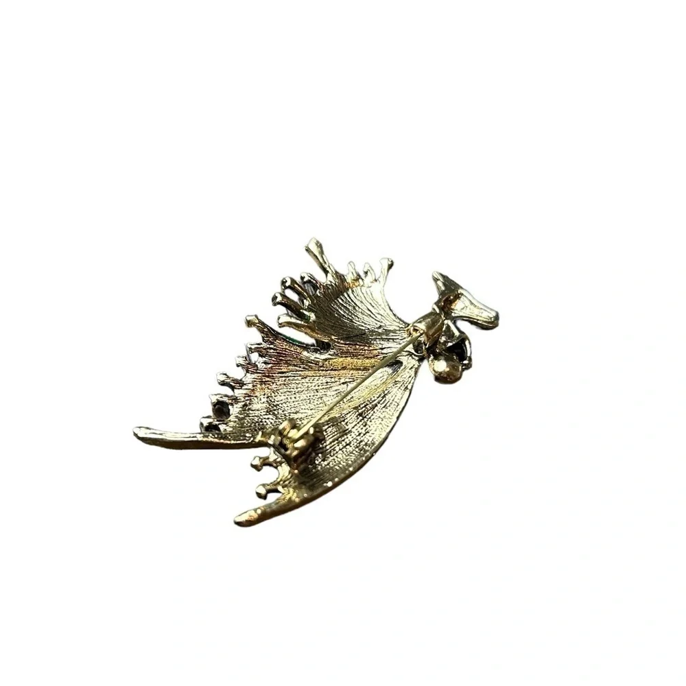 Fairy Brooch Kneeling Praying  Demential Colorful Wings Feminine Fairycore Pin